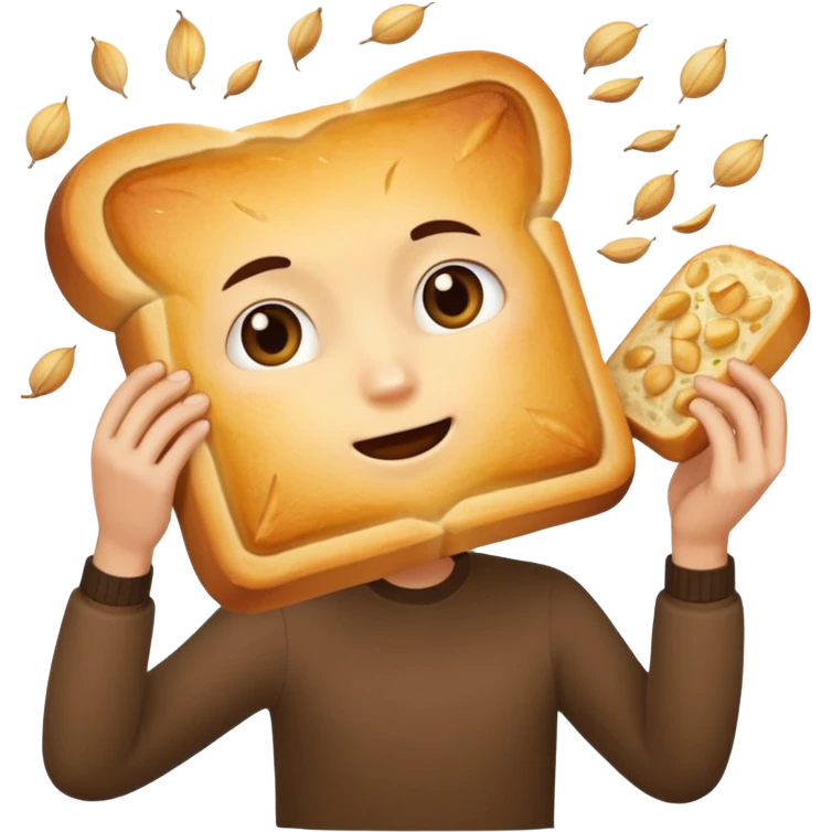 Beating someone with garlic bread emoji