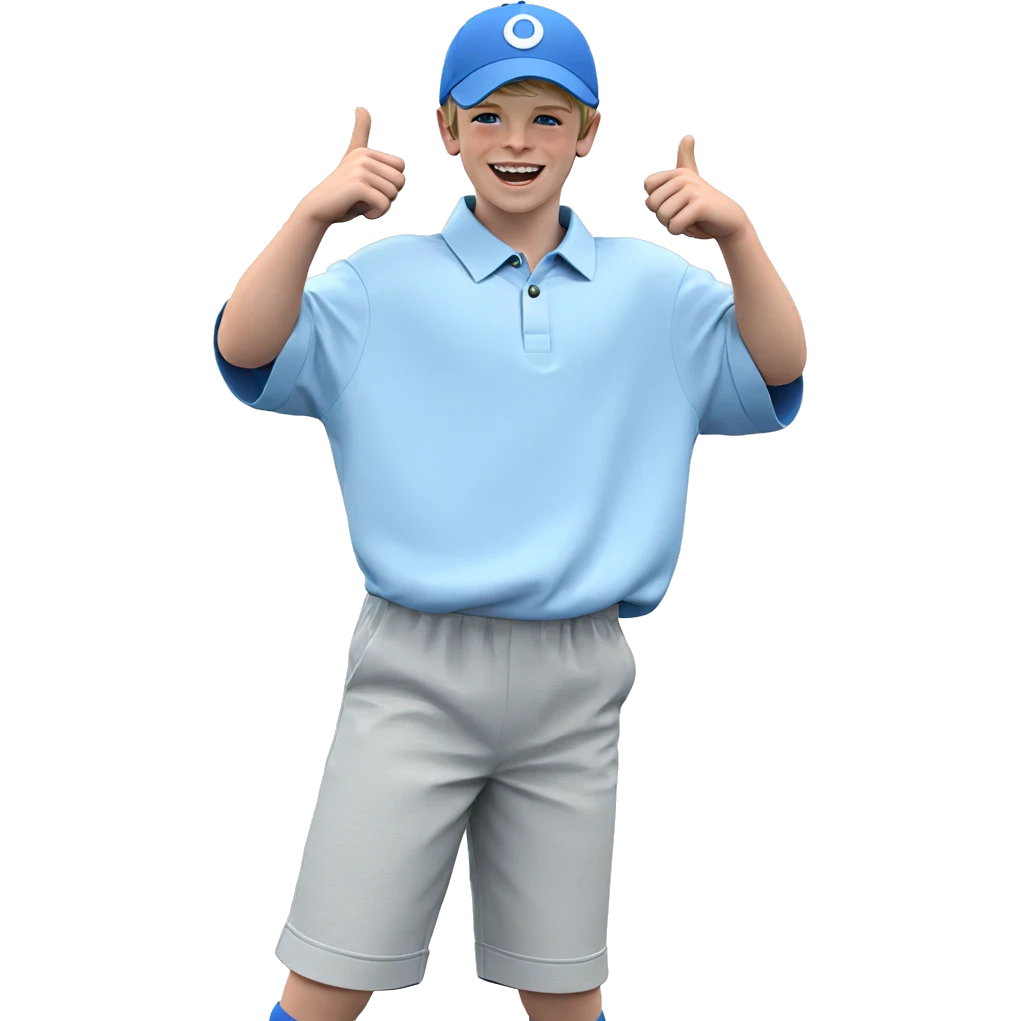 happy boy in blue outfit emoji