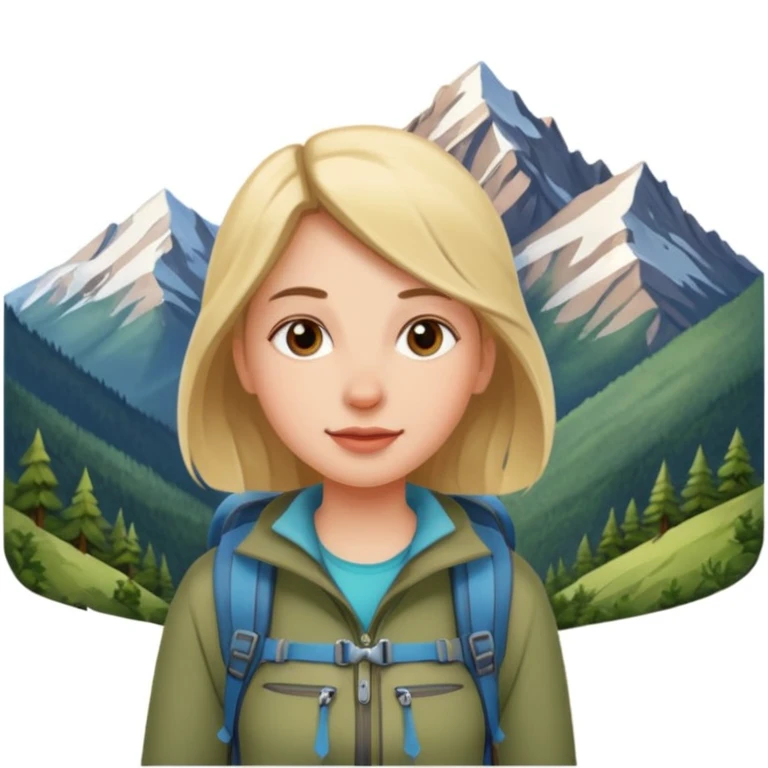 girl back packing mountains background  emoji