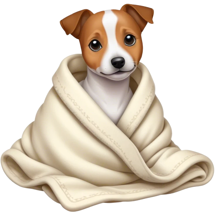 Jack Russell in a blanket emoji