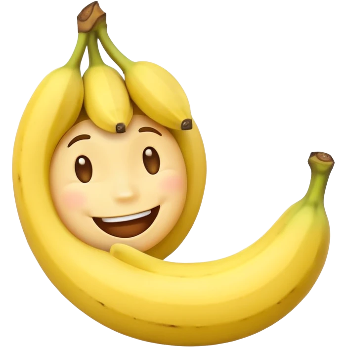Smiling Emoji with a white banana under it emoji