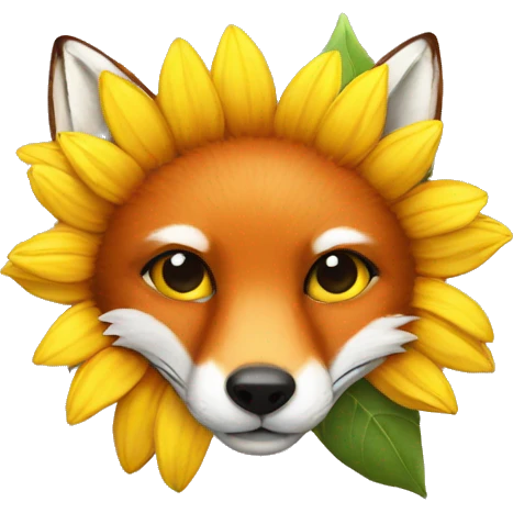 fox and sunflower emoji