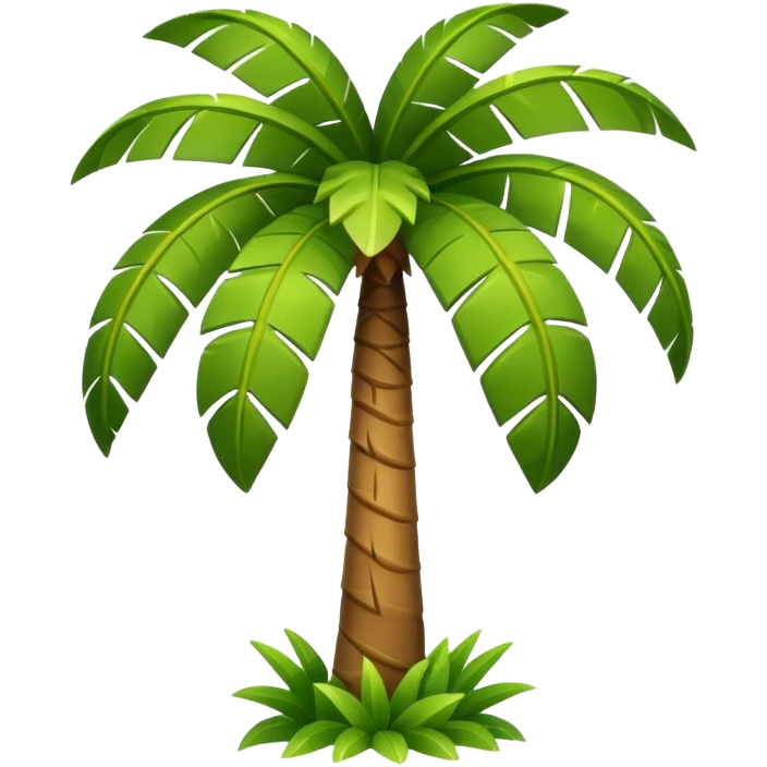 Palm Tree: cartoon flat body leafs emoji