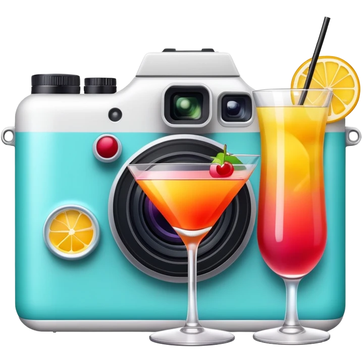 Digital camera with cocktails  emoji