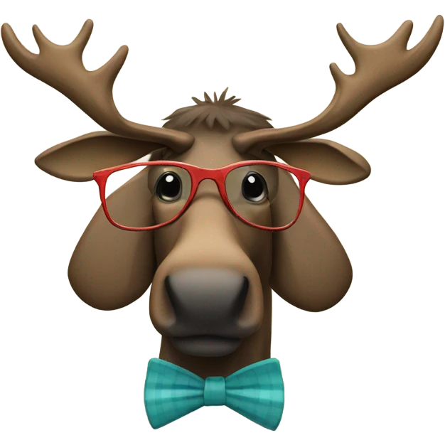 Moose with glasses emoji