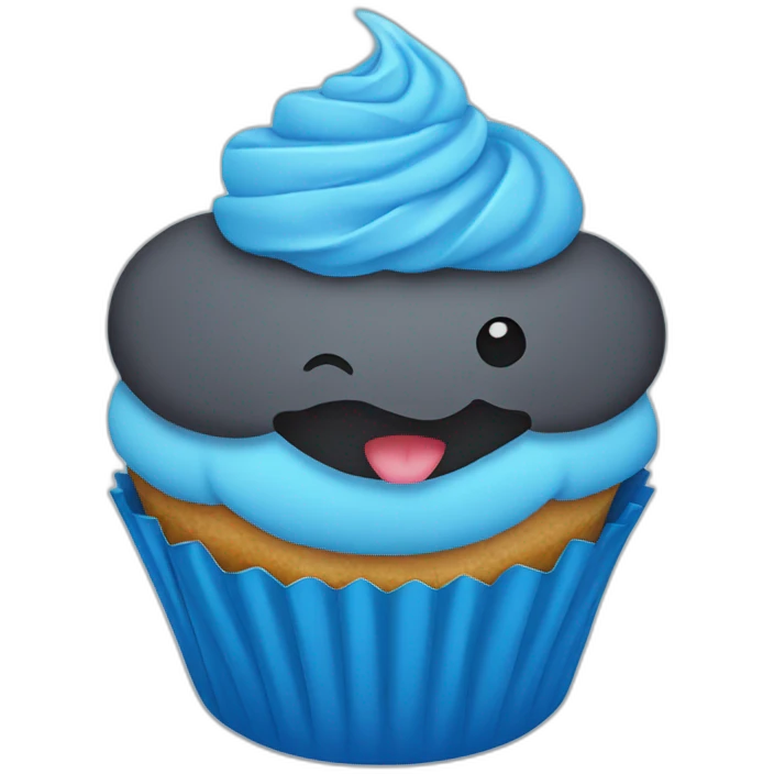 blue cupcake emoji