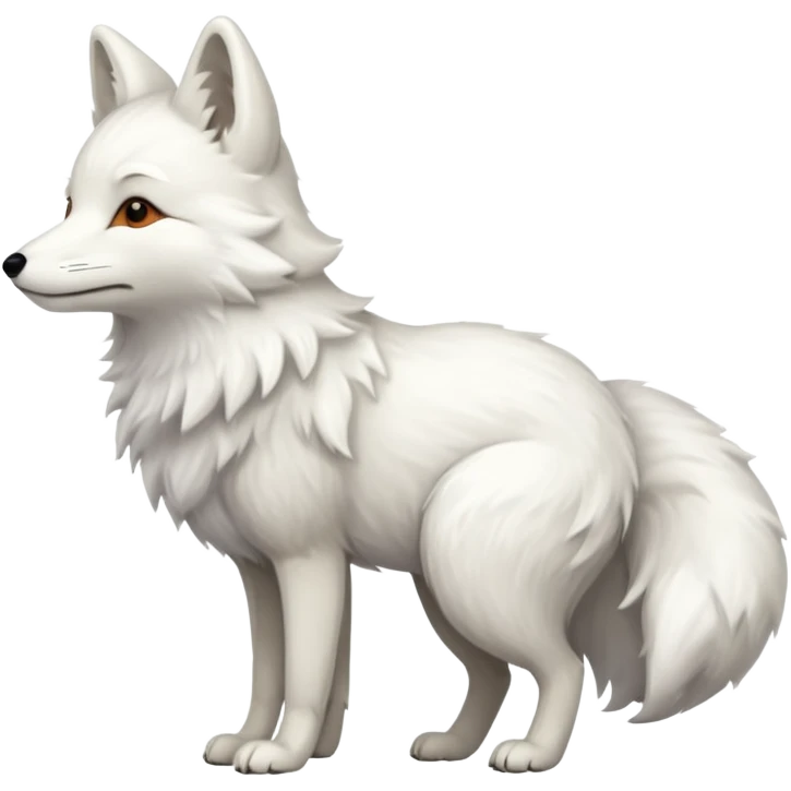 White fox side profile full body facing left  emoji