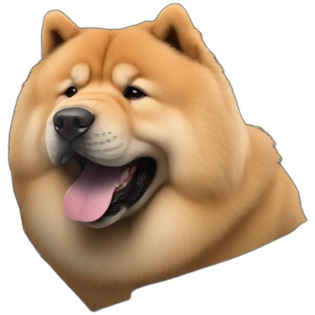 chow chow inside black tesla model 3 emoji