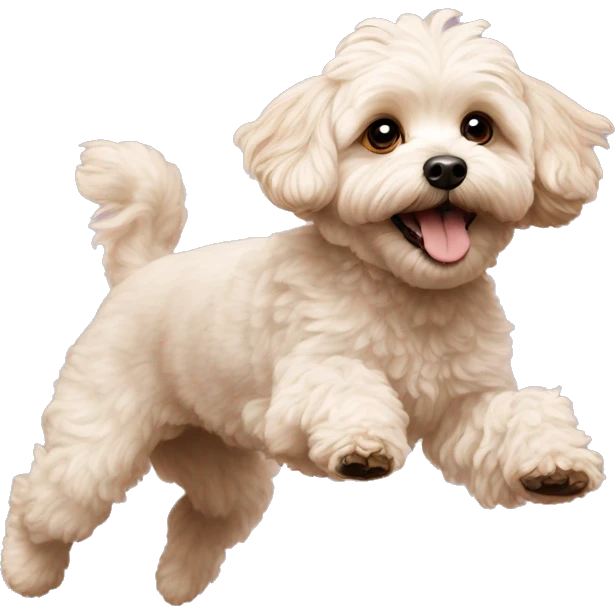 A maltipoo dog flying emoji