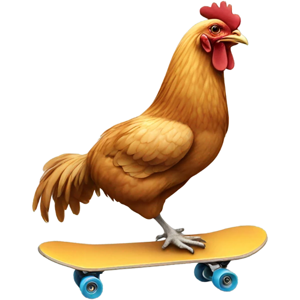 Chicken skateboarding emoji