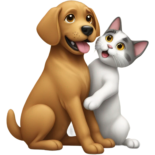 Dog having a cat emoji