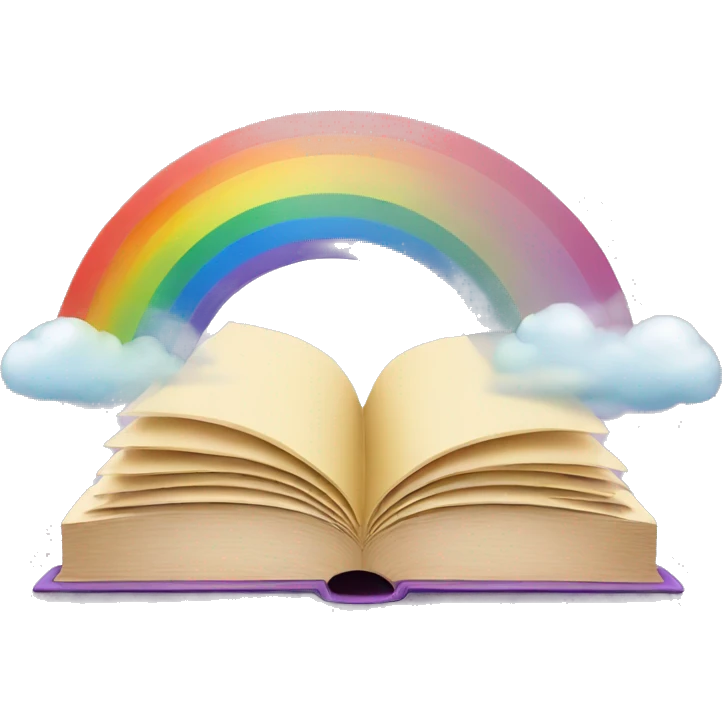 Open book with rainbow emoji