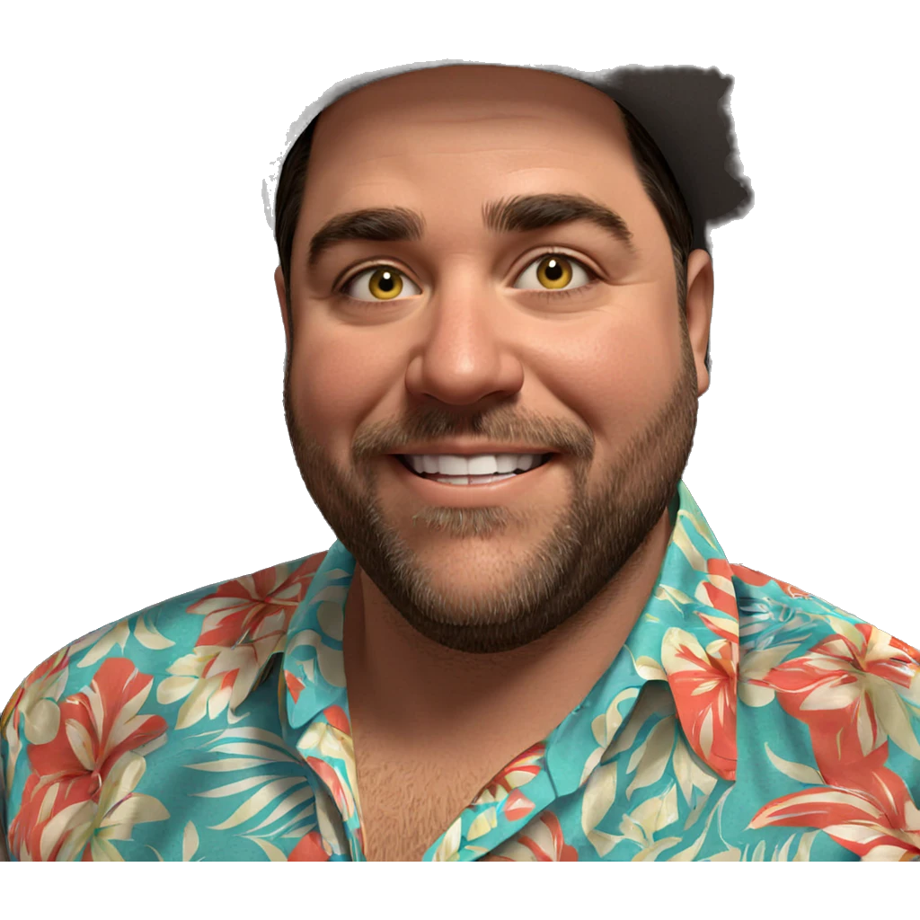 smiling man in hawaiian shirt emoji