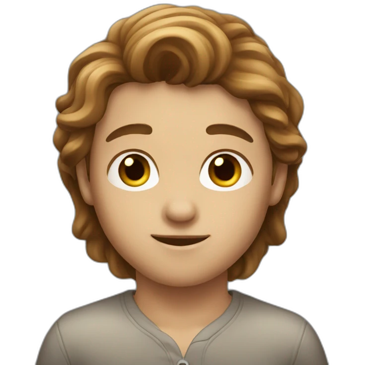 boy with long brown hairs emoji
