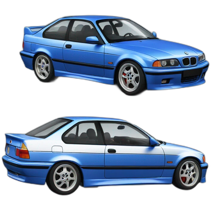 E36 compact bleu a 300 kmh emoji