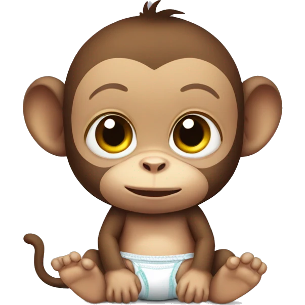 Baby monkey wearing diaper emoji