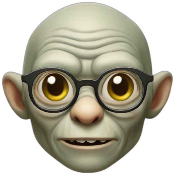 Gollum with glasses emoji