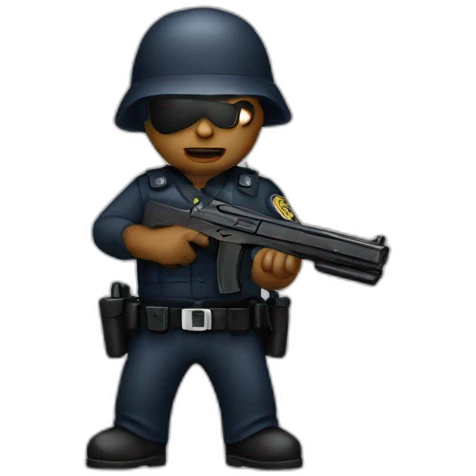 police shoot robber emoji