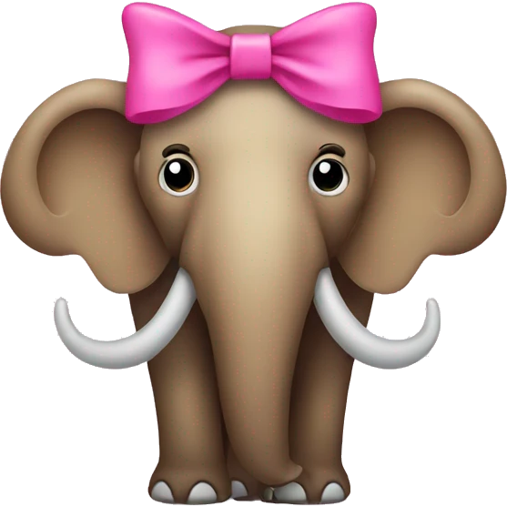 mammoth with pink bow emoji