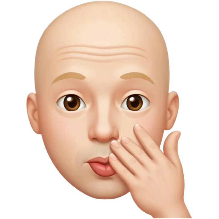 Bald guy sending kisses emoji