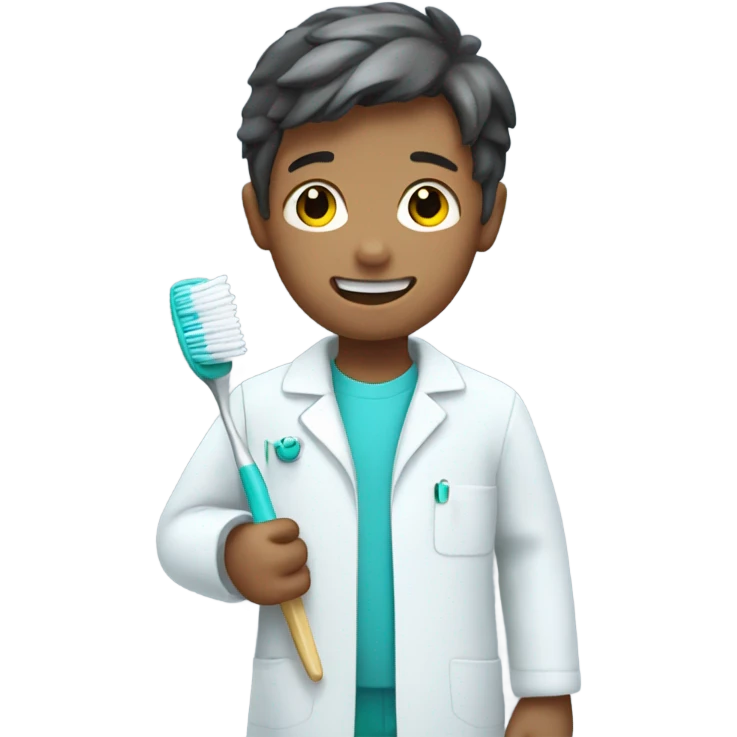 dentist boy with a toothbrush in his hand emoji