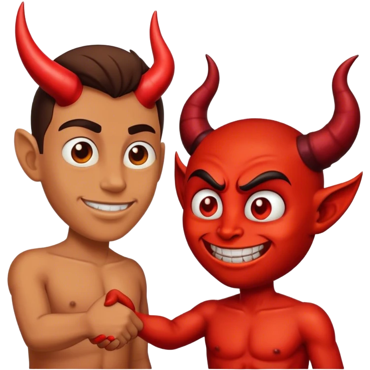 shaking hands wit devil  emoji