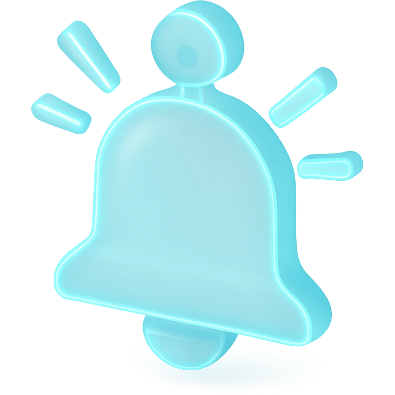Alarm installation in light neon blue emoji