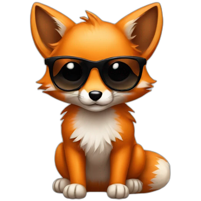 Baby Fox with sunglasses emoji