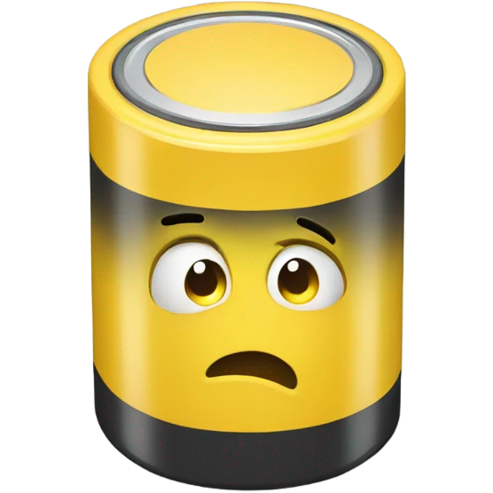 Worried yellow battery emoji