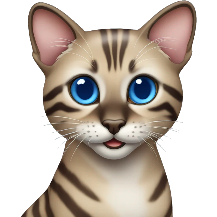 Mink bengal Katze mit blauen Augen  emoji