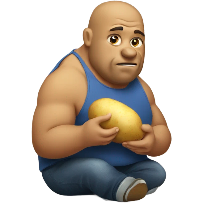 xl bully eating a potato  emoji
