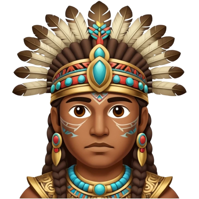 Ancient Toltec warrior with ornate headdress emoji