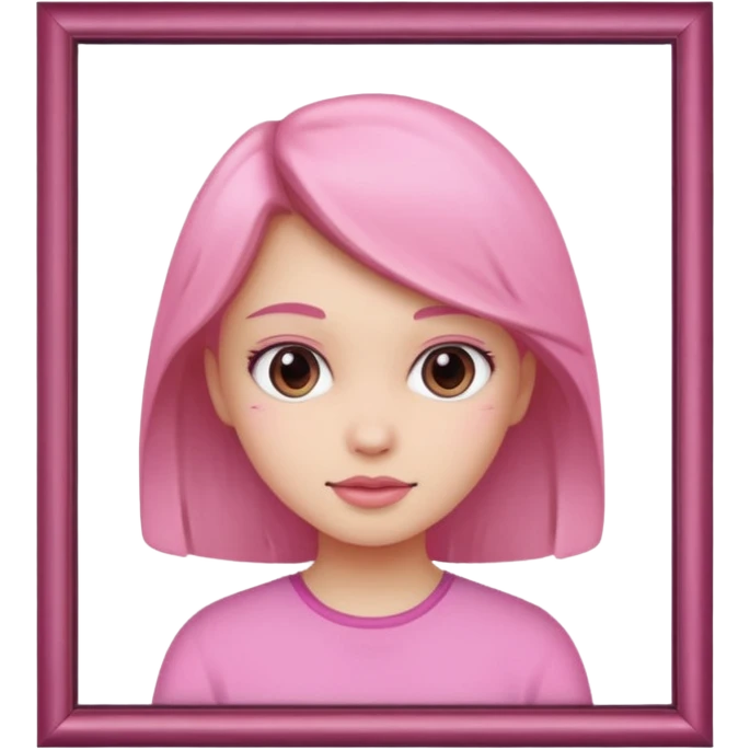 pink girly framed photo of a girl emoji
