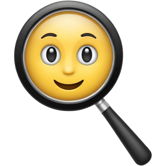 emoji with magnifying glass and black background emoji