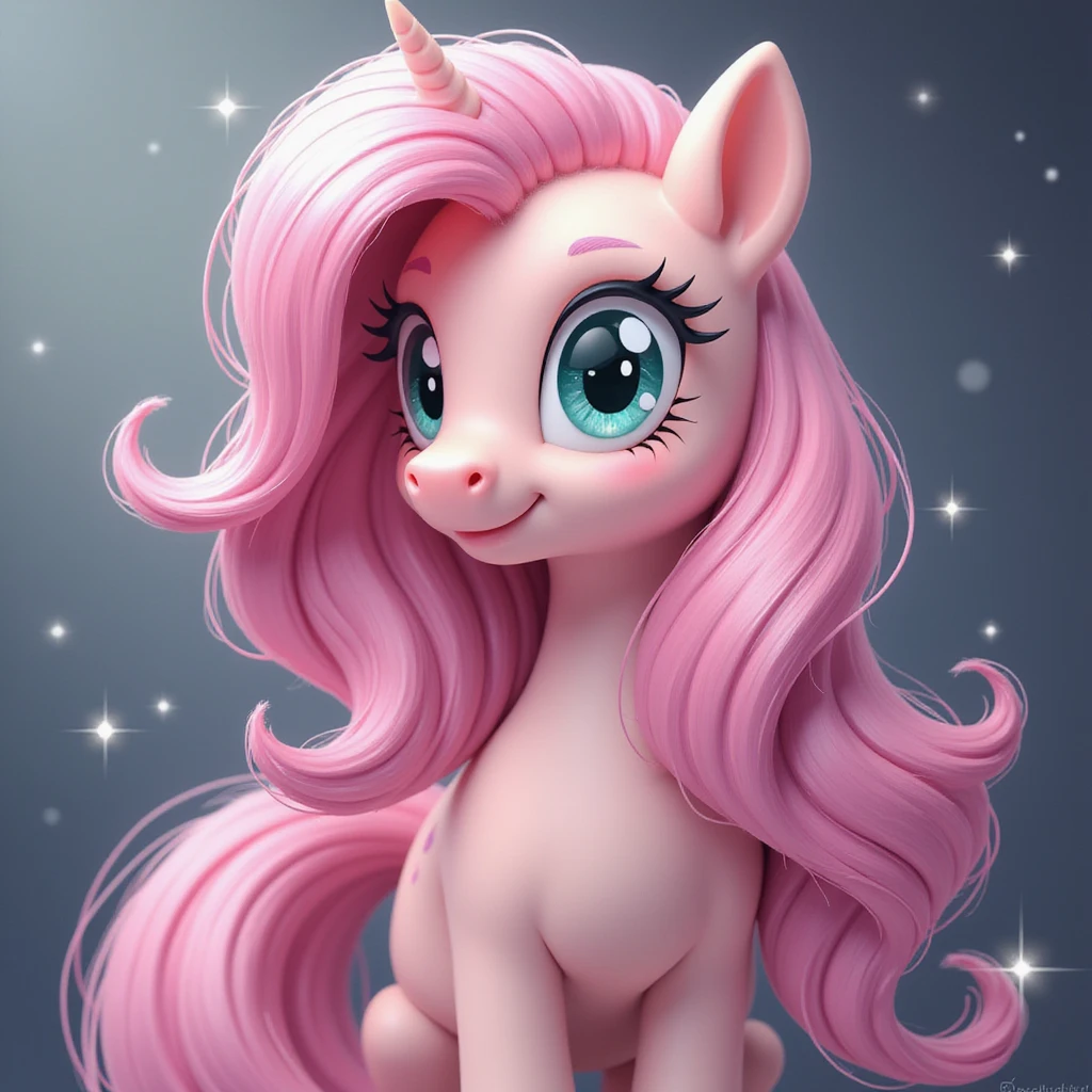 Fluttershy in a realistic style, surrounded by sparkles, transparent background emoji