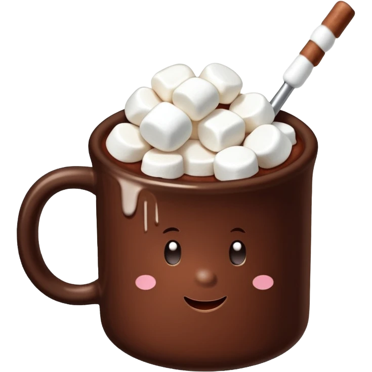 mug of cocoa with marshmallows emoji