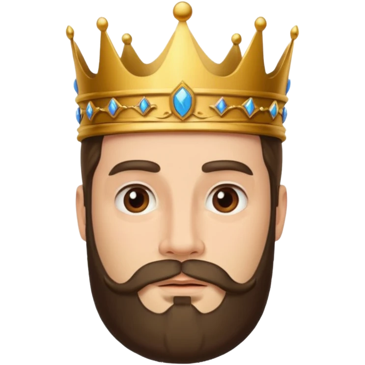 King with crown and beared emoji