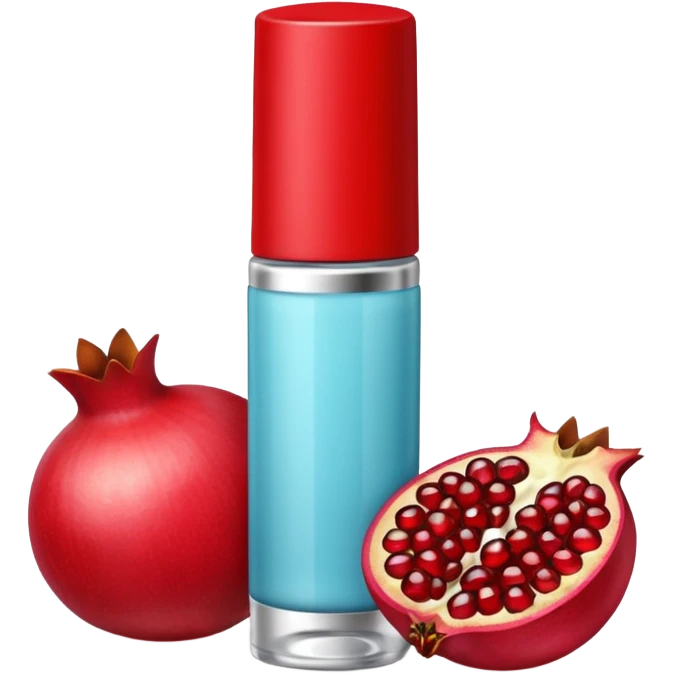 Lipbalm with pomeganade seeds emoji