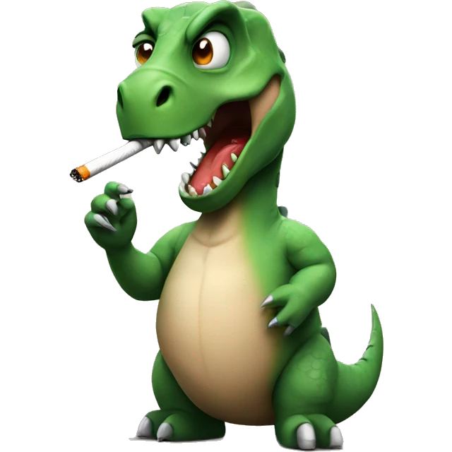dinosaur smoking cigarette emoji