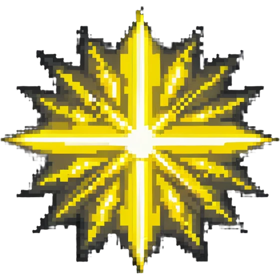 Bright yellow star radiating light emoji