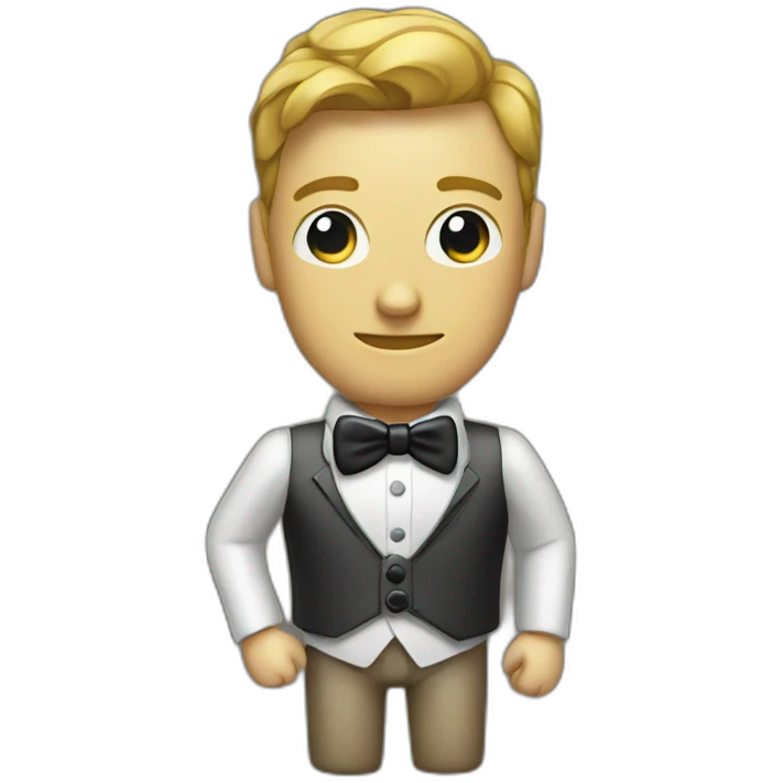 Android figurine with bow tie emoji