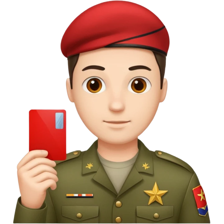 военный билет в руке крассный  emoji