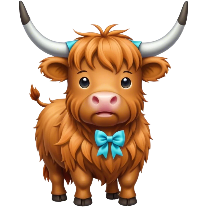 Highland cow with a bow  emoji