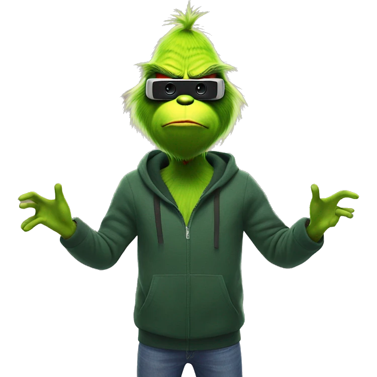 Grinch in vr headset Full-Body emoji