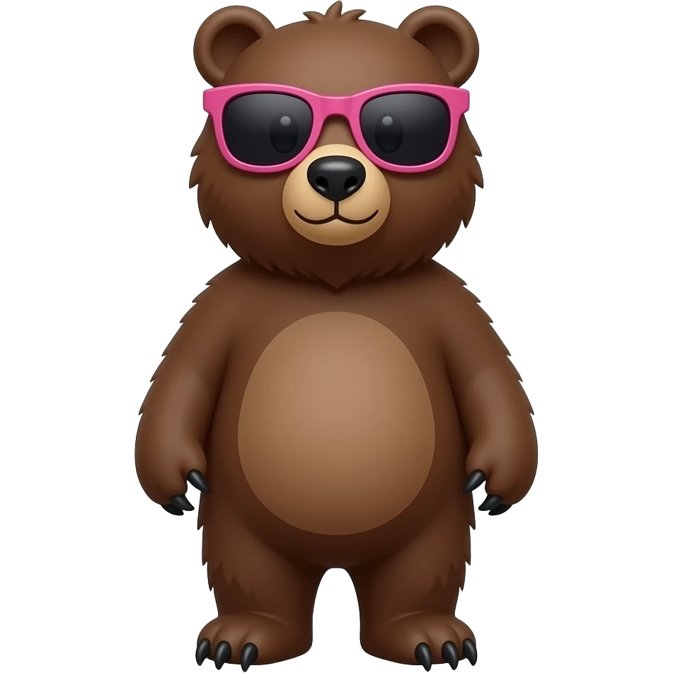 grizzly bear pink sunglasses emoji