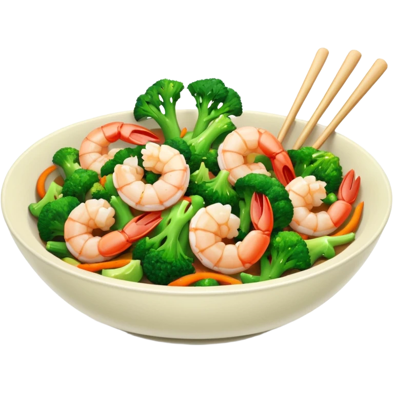 Chinese dish shrimp with broccoli  emoji