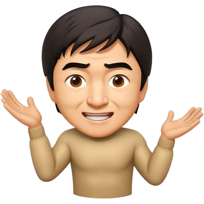 Cinematic Realistic Jackie Chan Pop Culture Emoji, depicted with playful agility and charismatic charm rendered with lifelike textures and vibrant, action‚Äêpacked lighting. emoji