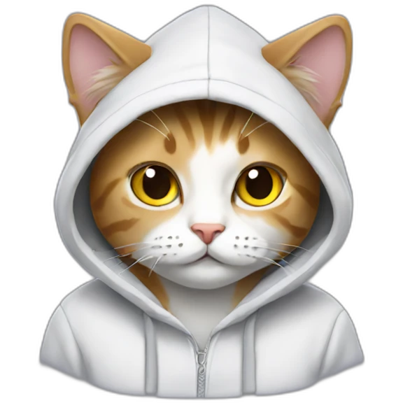 Cute cat wearing hoodie  emoji