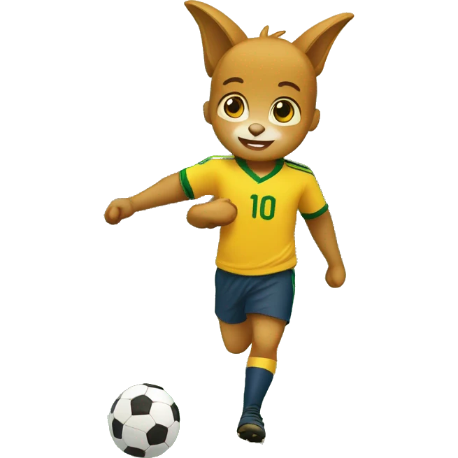 Raposa correndo atrás de uma galinha dentro de campo de futebol emoji
