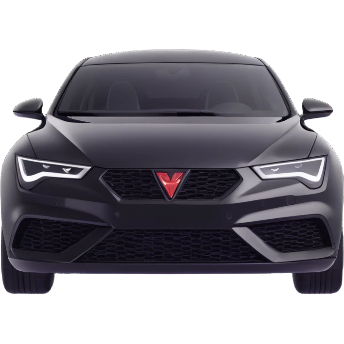 3D style Cupra auto logo, glossy black, no text emoji